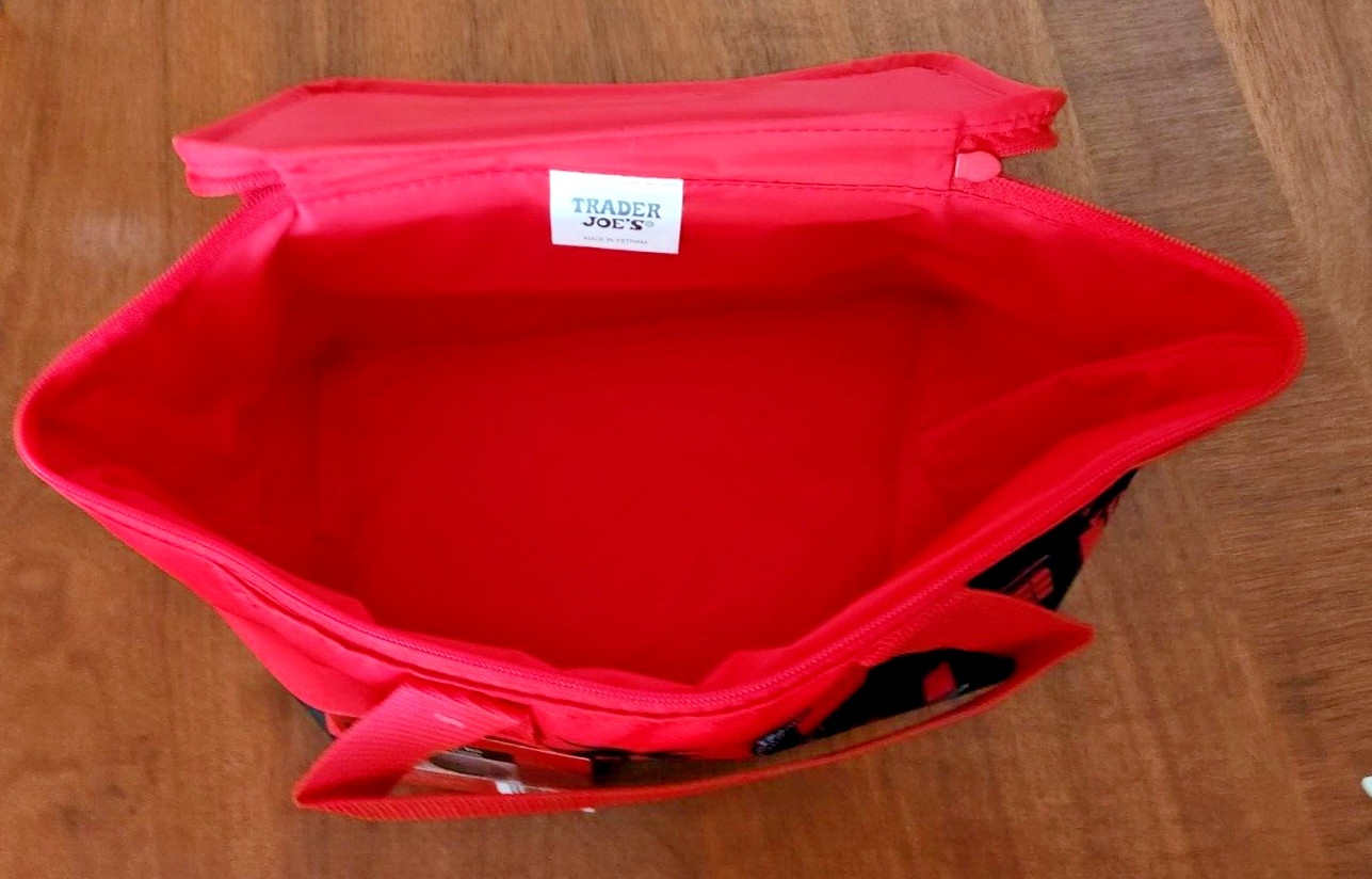 Trader Joe’s Red Mini Insulated Tote Work Summer Camp Lunch Bag 1.5 Gal NWT Disc
