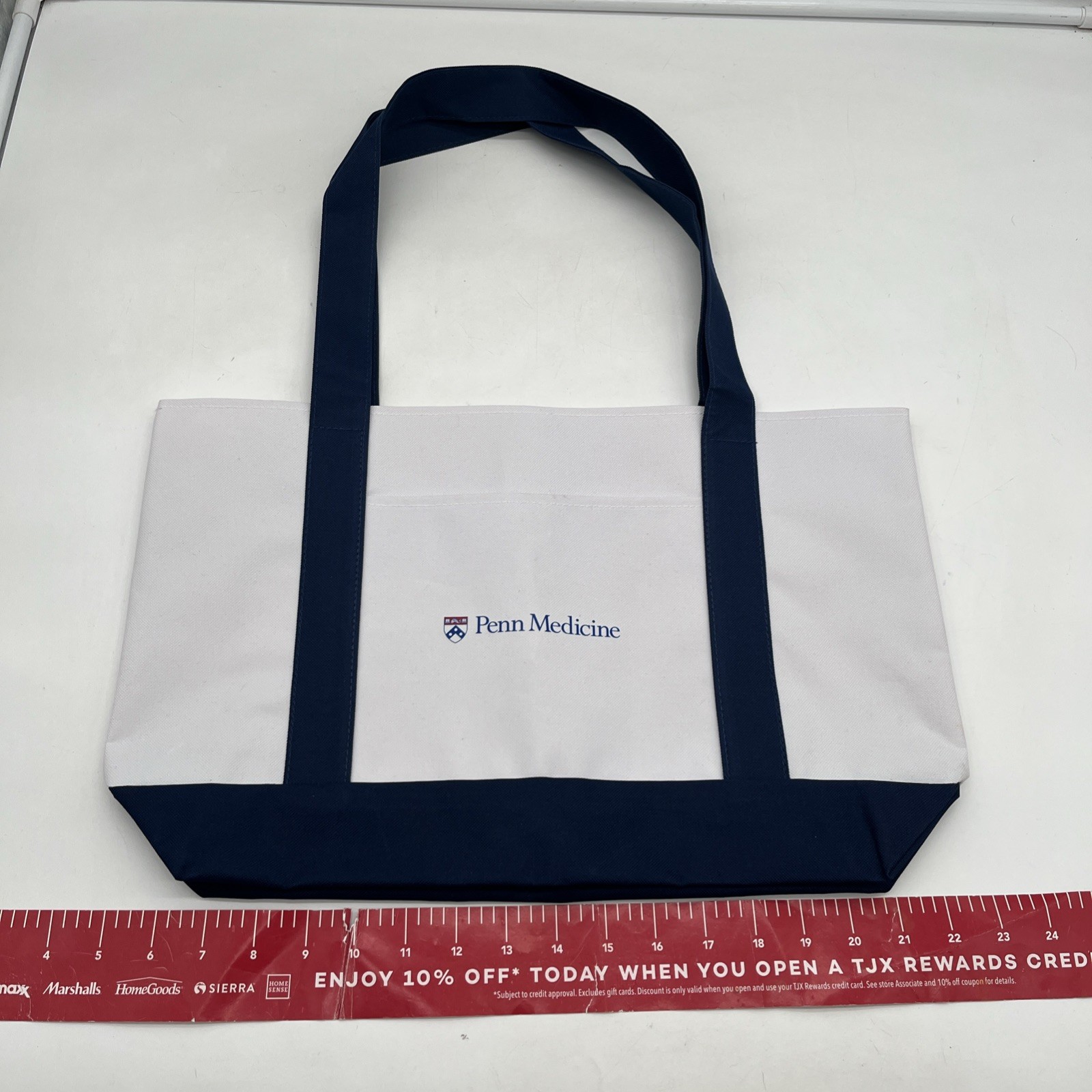 Penn Medicine Tote Bag 18in X 11in White And Blue