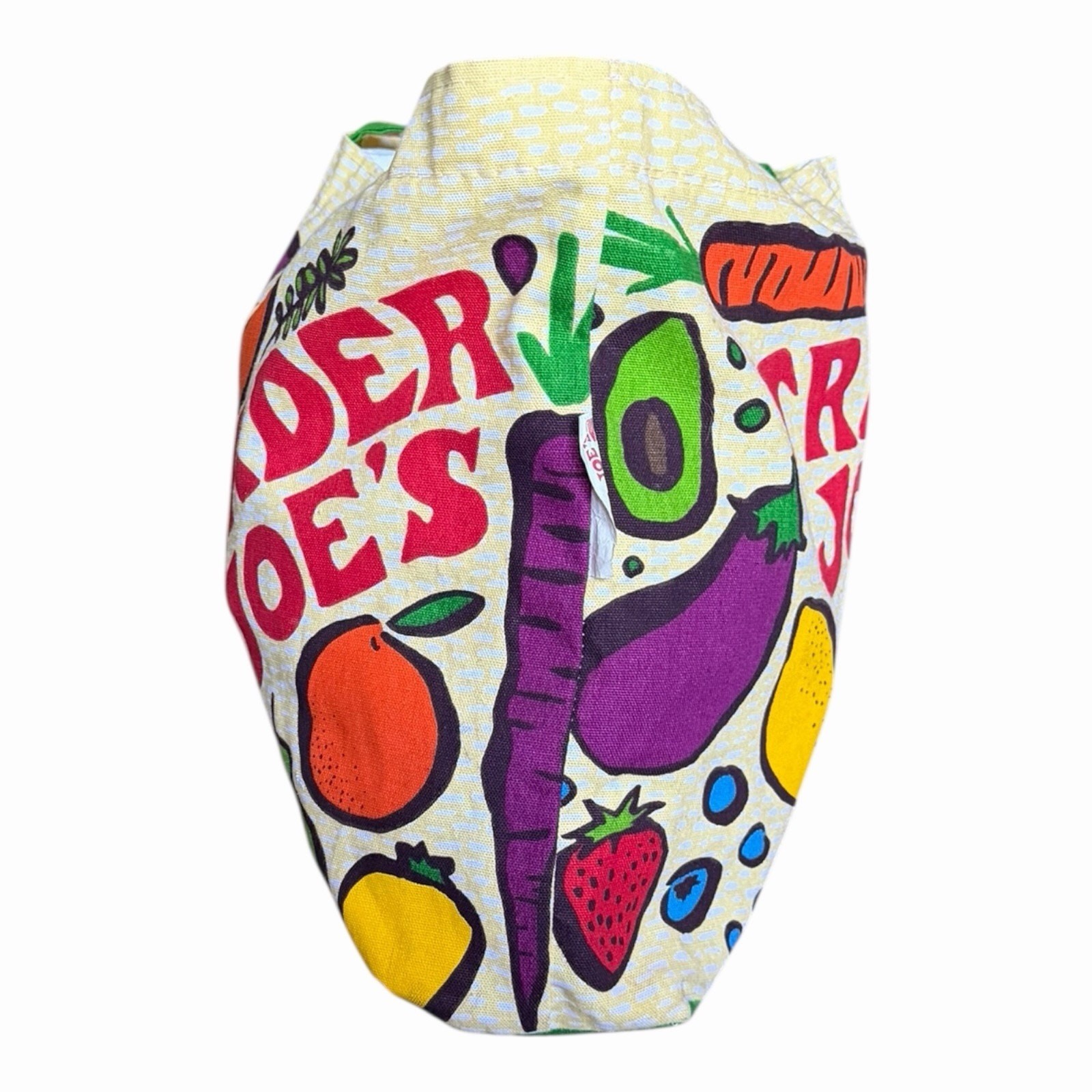 Trader Joe’s Vintage Produce Cotton Canvas Tote Bag Pop Art Fruit Vegetable