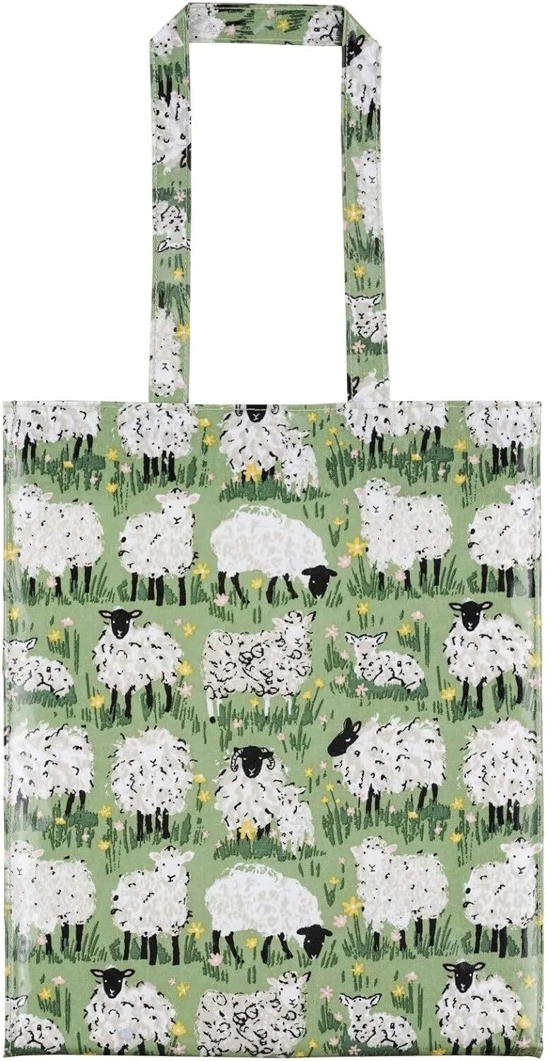 Woolly Sheep PVC Gusseted Bag! Adorable Tote, Shopper, Laminated! Wipe Clean Med