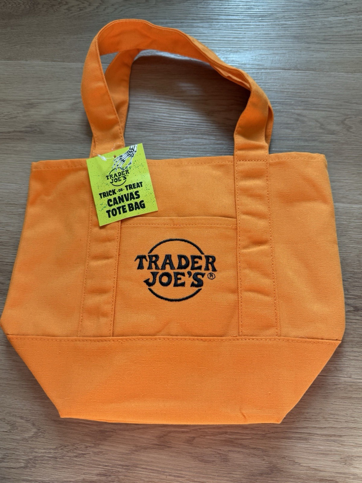 Trader Joe’s Mini Tote With Hippers 13 in x 10 in Orange Black Mini Bag