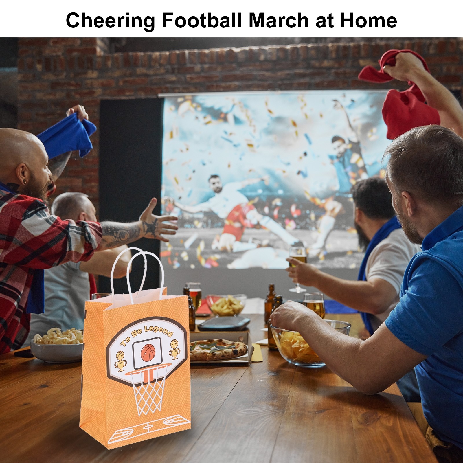 50Pcs Basketball Gift Bags with Handles, 3.1″x8.3″x5.9″ Sports Gift Bags