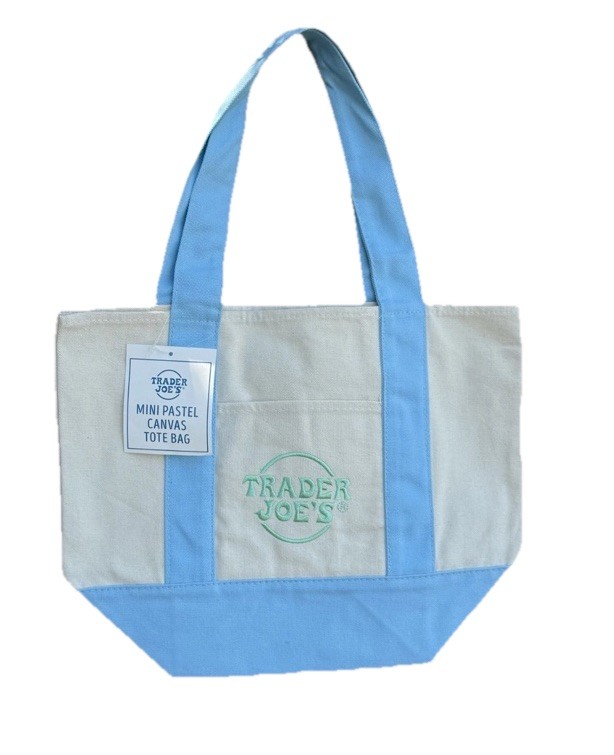 Trader Joe’s Mini Canvas Tote Bag Pastel Pink Green Blue Lavender 4 Set 🛍️💜