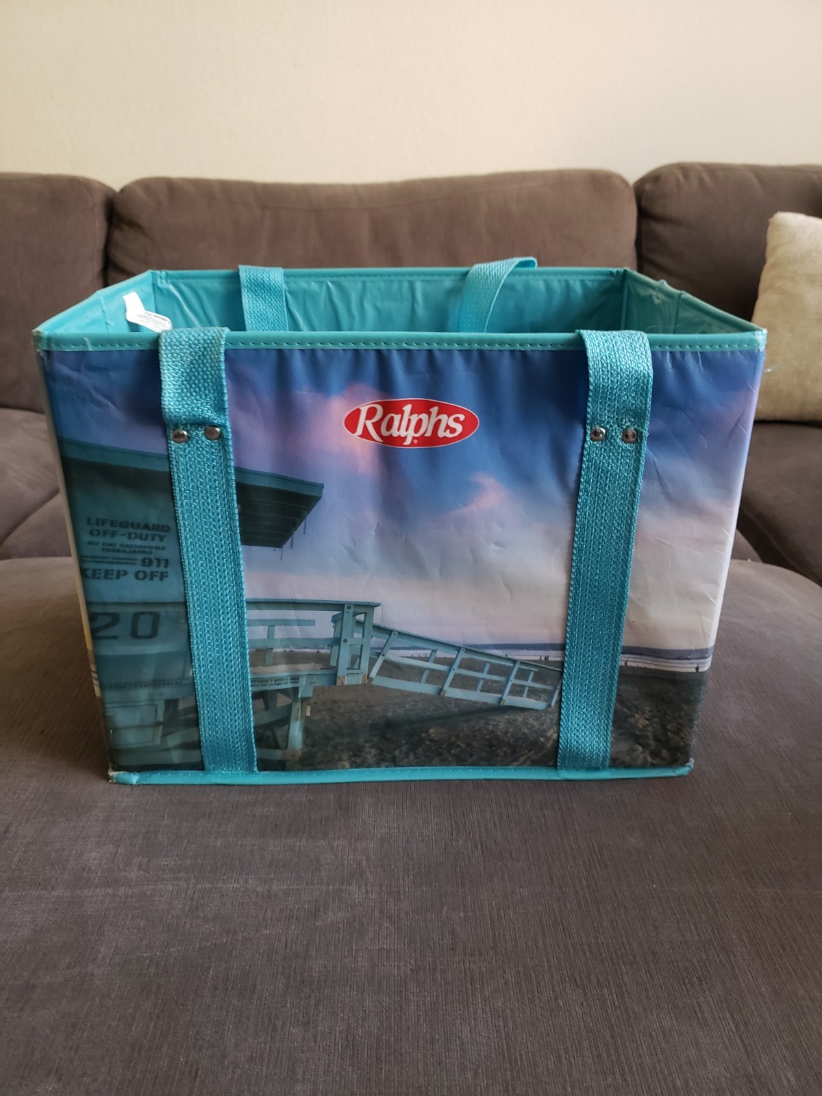 RARE! Set Of 2 Ralphs Grocery Supermarket Reuseable Shopping Totes – Beach…