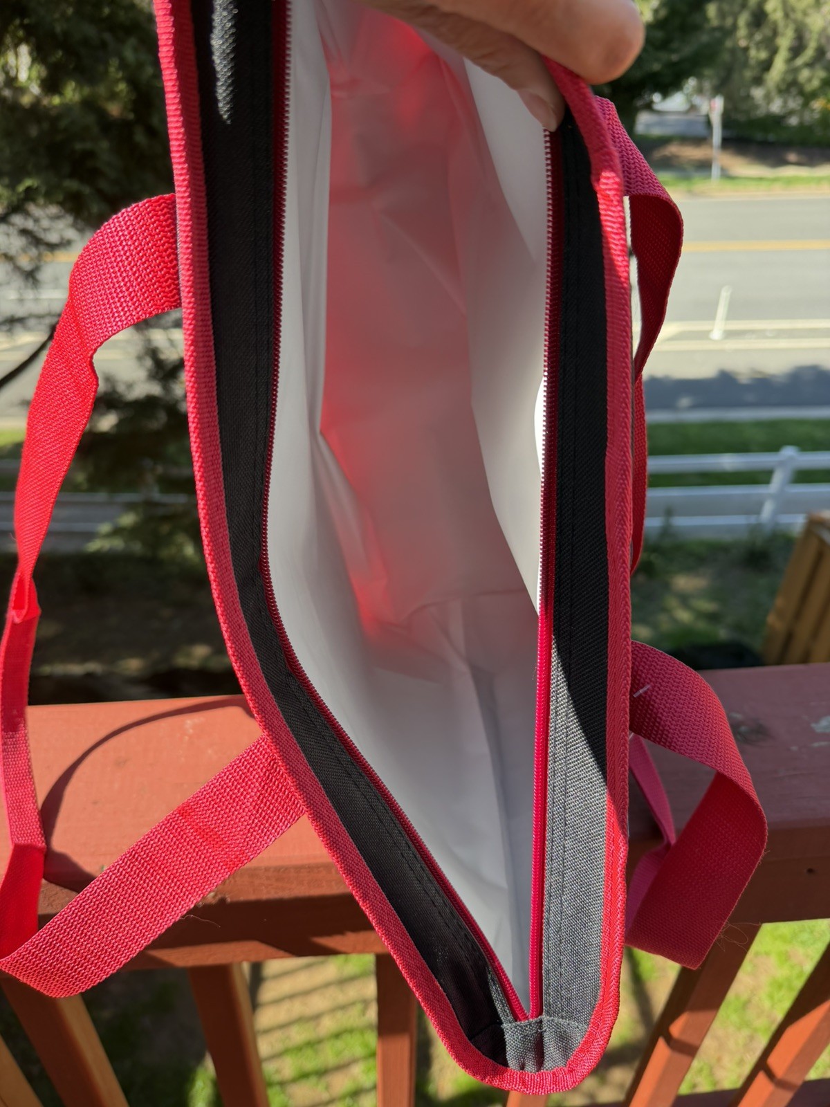 Trader Joe’s Large Reusable Insulated Grocery Cooler Tote Bag Black Red Freezer