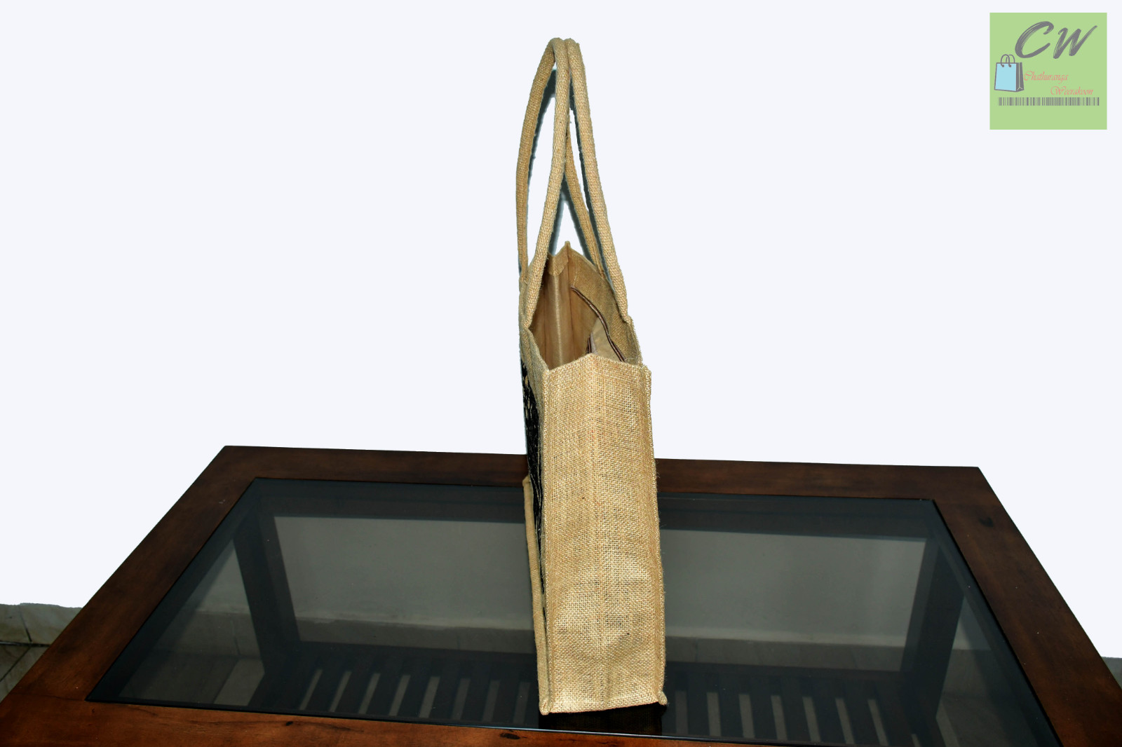 JUTE REUSABLE SHOPPING BAG TRADITIONAL SRI LANKAN ECO FRIENDLY HANDMADE 100%