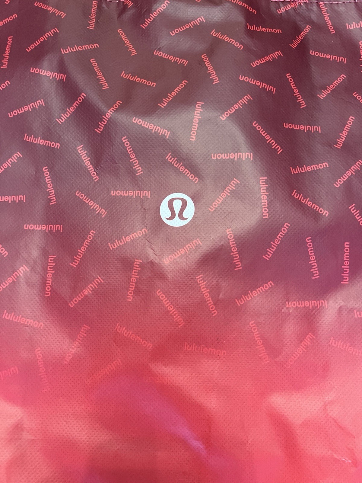 Lululemon Large Reuseable Store Shopping Bag/Tote – 14 x 16 x 6 – Red Ombre