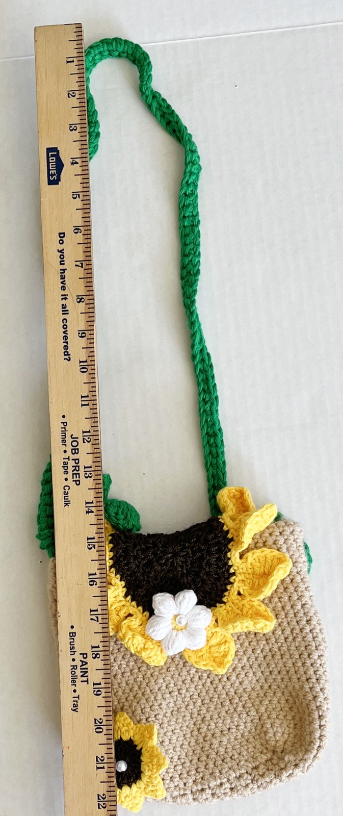 Handmade Sunflower Sling Bag Crochet Boho Crossbody Shoulder Bag