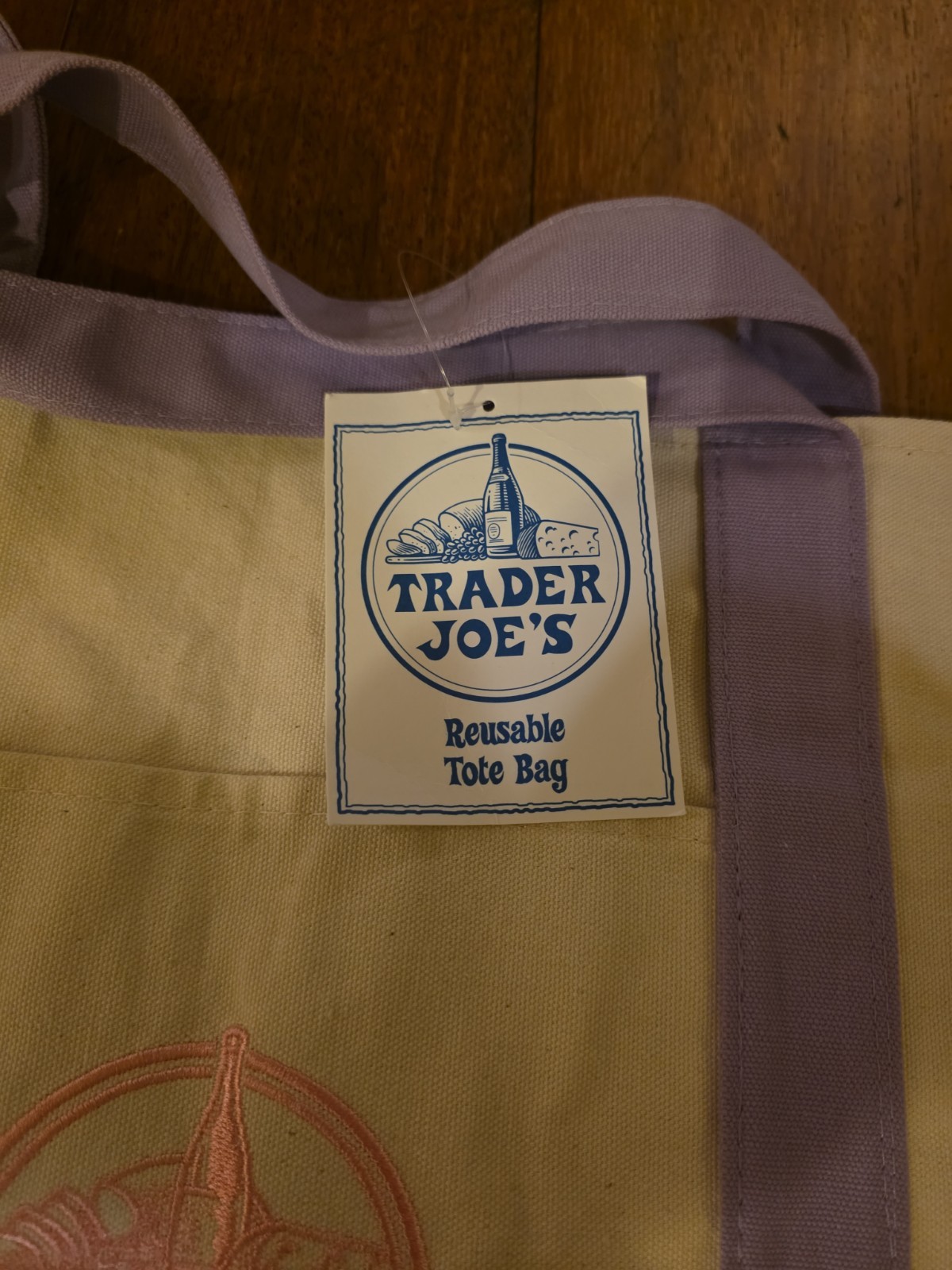 BRAND NEW Trader Joe’s Large Canvas Tote Bag in Lavender Purple NWT