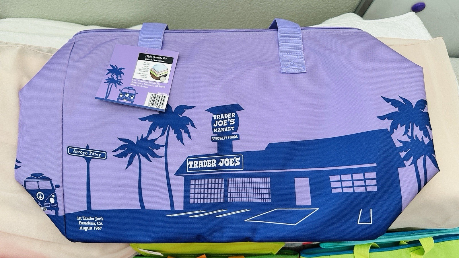 Trader Joe’s Insulated Leak-Proof Reusable Tote Bags Large & Mini Multicolor Set