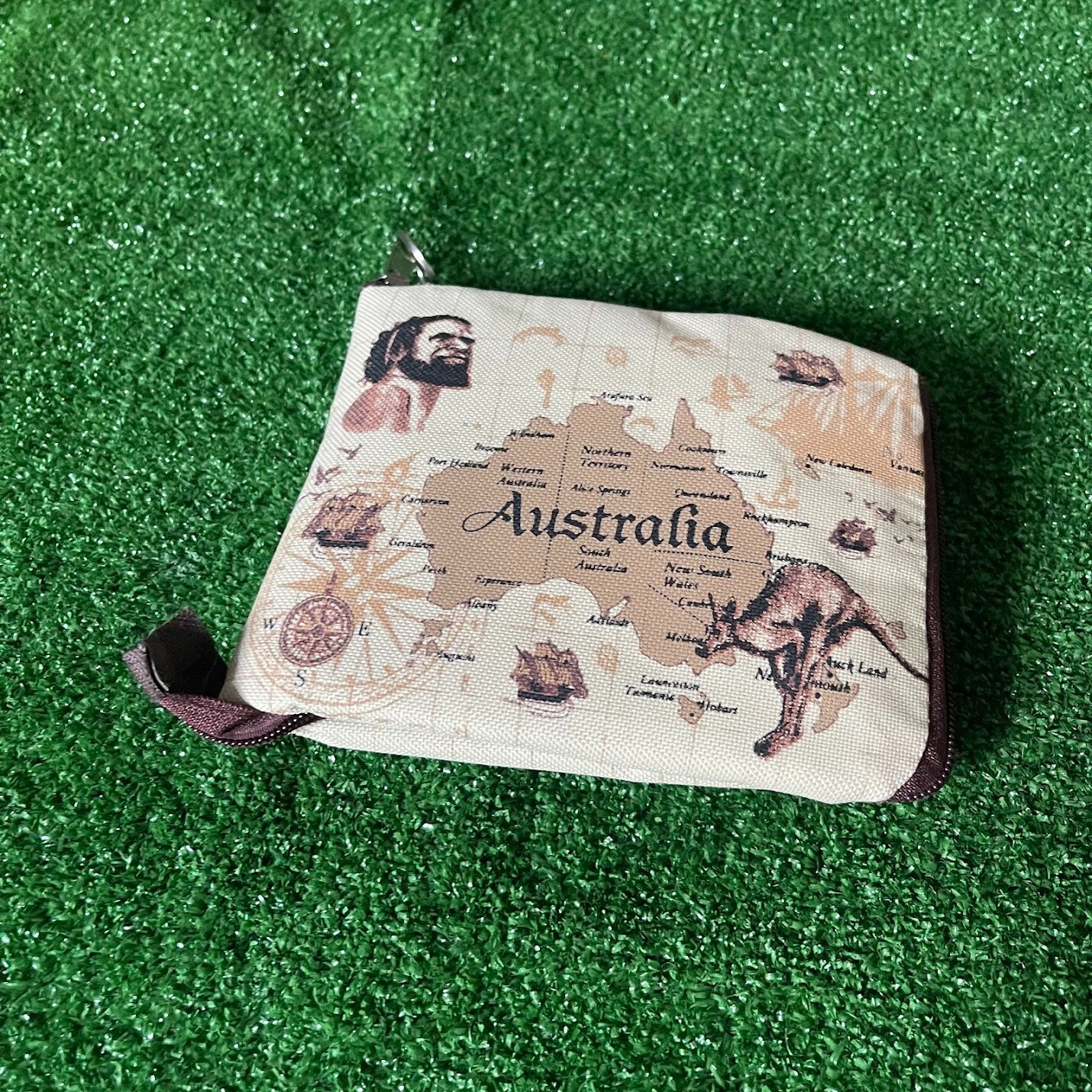 Australia Map Fold-out Handle Reusable Tote Souvenir Rare Canvas Shopping Bag