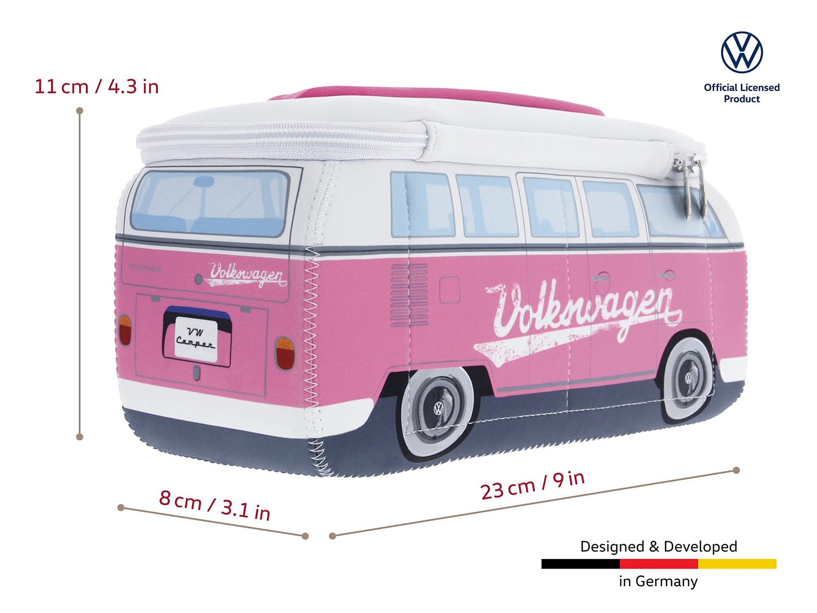 BRISA VW Collection – Volkswagen Neoprene Small (9 x 4.3 x 3.1 inches), Pink