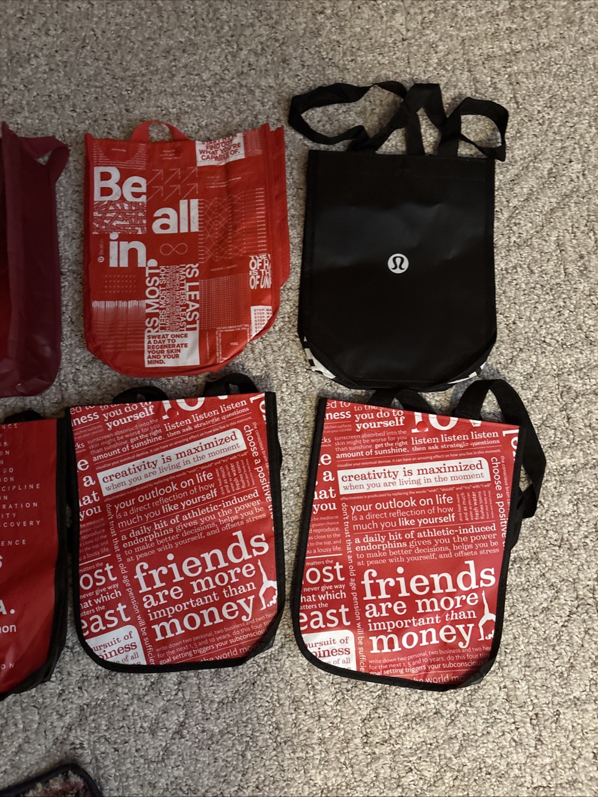 12x Lululemon Reusable Shopping Tote Bag Lot Small bags