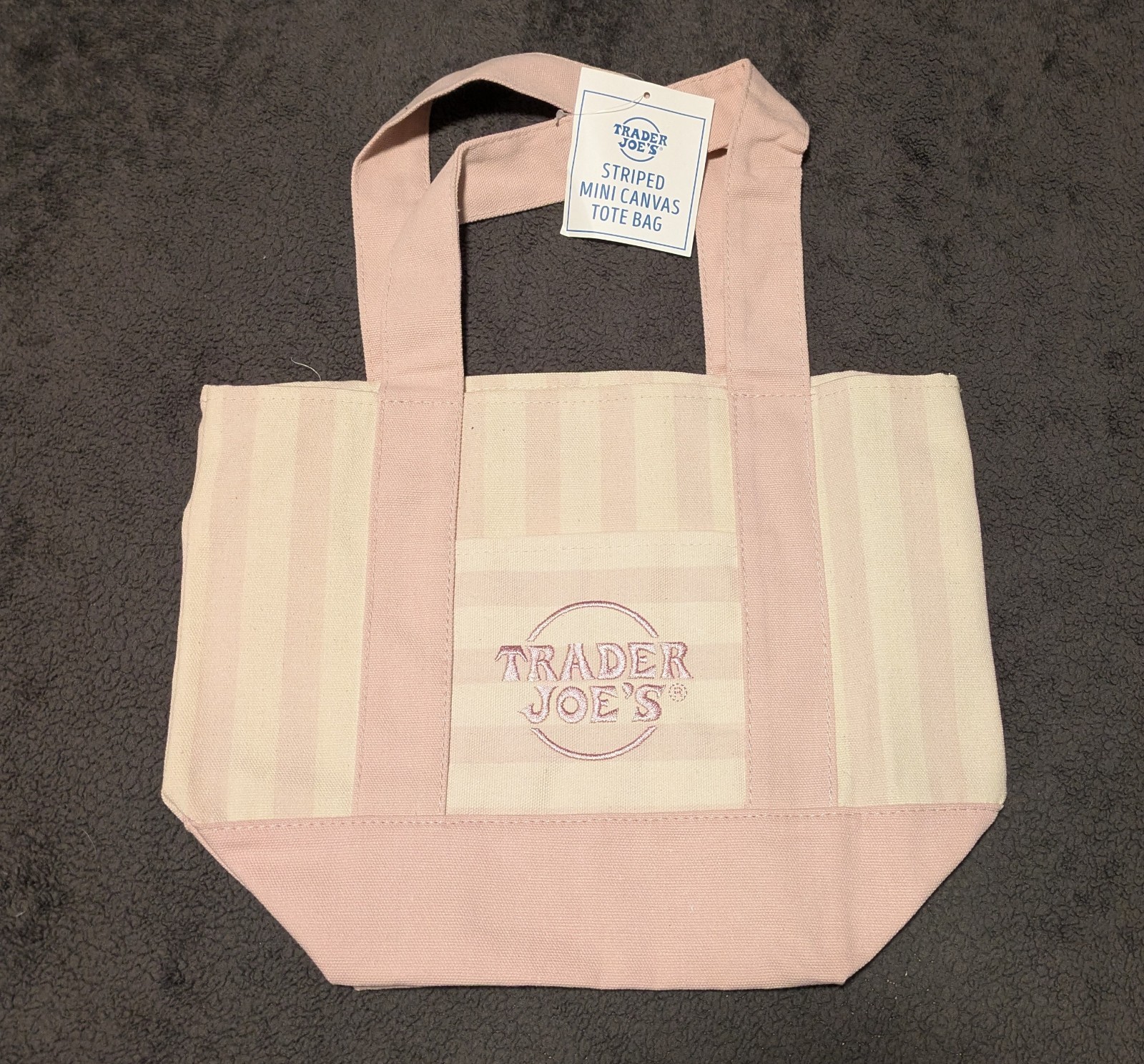 Trader Joe’s Striped Canvas Mini Tote Set of 4 Summer 2026 NEW with Tags