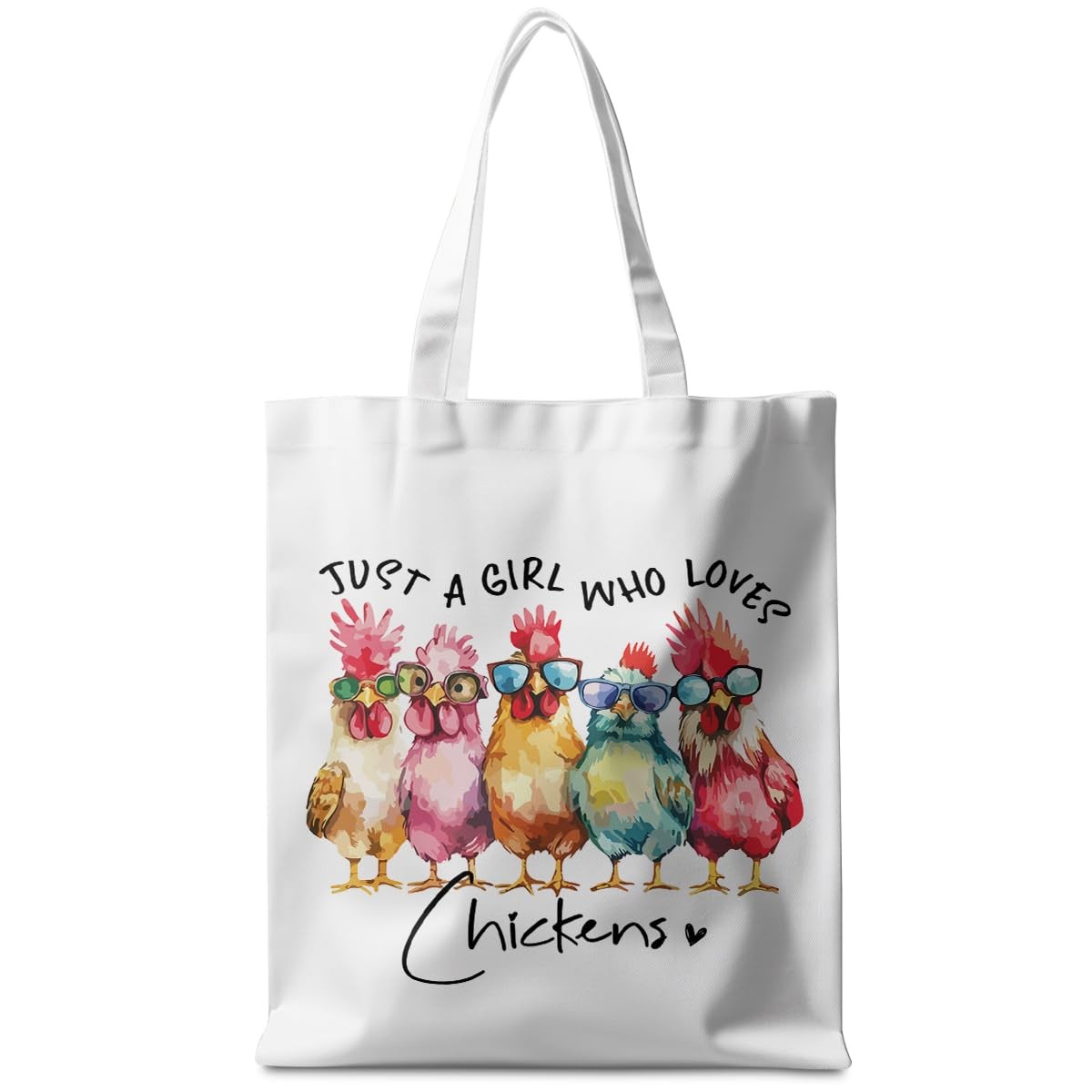 Chicken Gifts, Chicken Lover Tote Bag, Watercolor Beach Bag, Reusable Grocery…