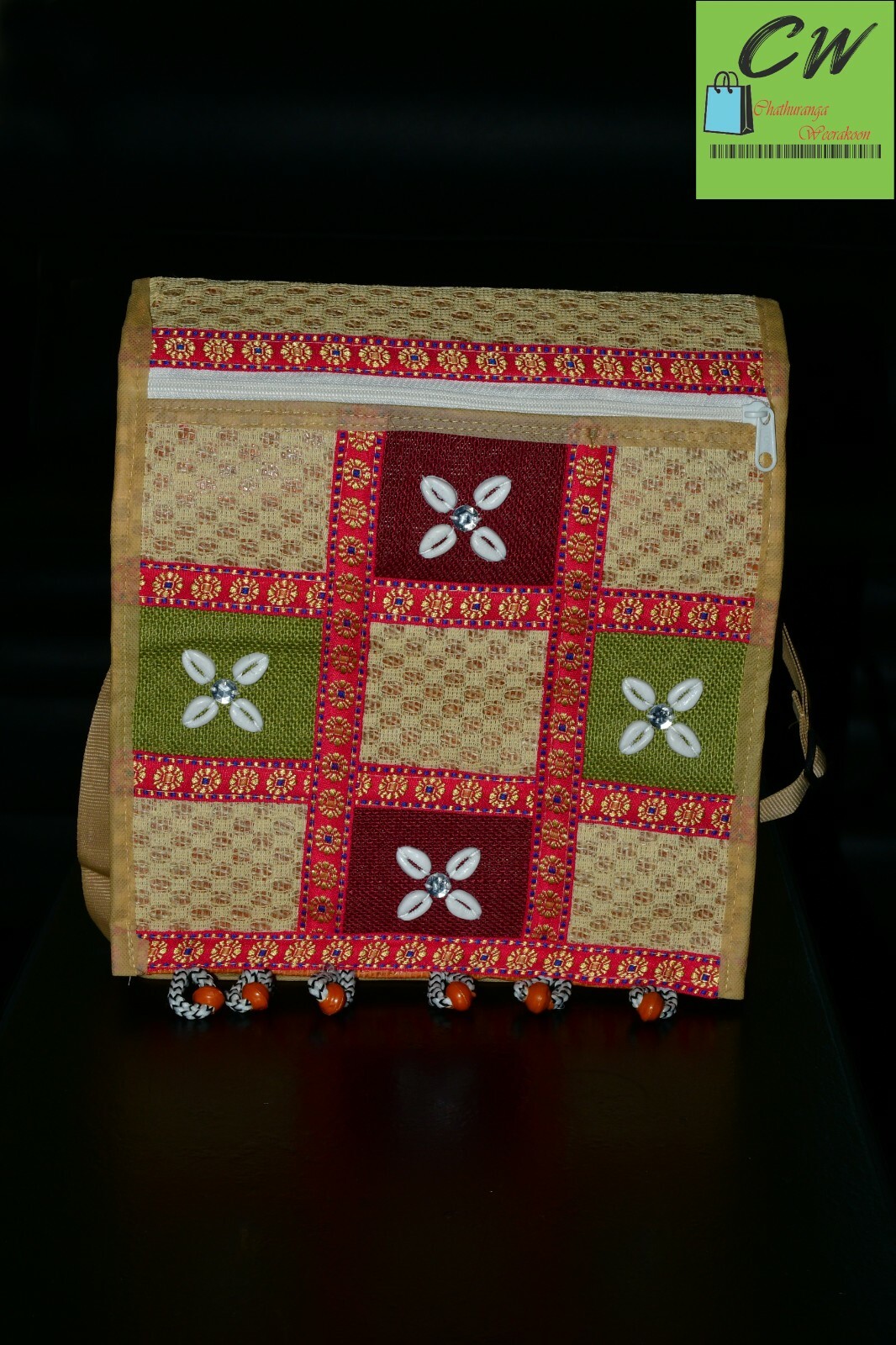 JUTE REUSABLE SIDE BAG TRADITIONAL SRI LANKAN ECO FRIENDLY HANDMADE 100%
