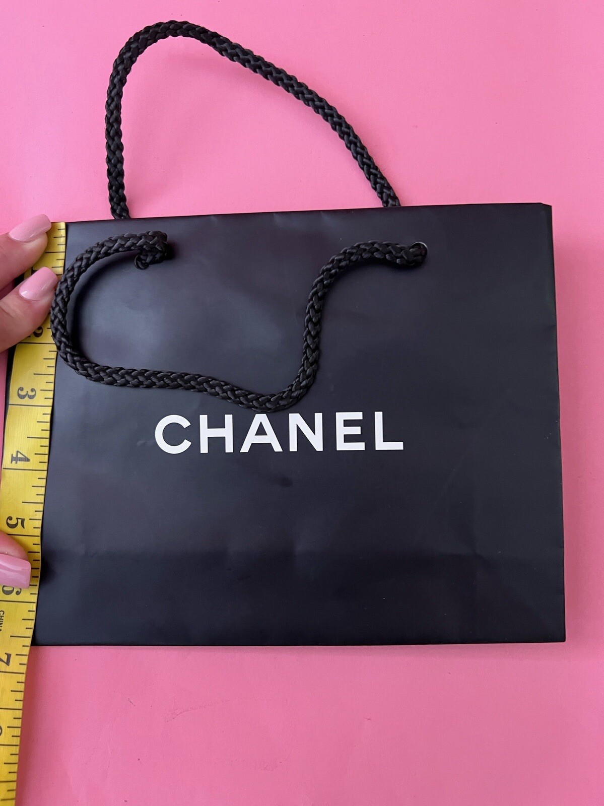 CHANEL Paper Reusable Shopping Bag Black 6.5″ x 8.5 ” x 2.5″