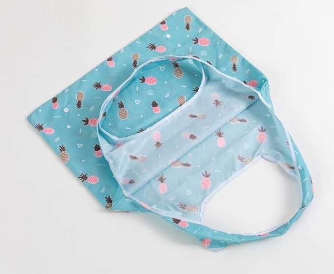 3PCS Grocery Shopping Bags, Re-Usable Nylon Tote Bags