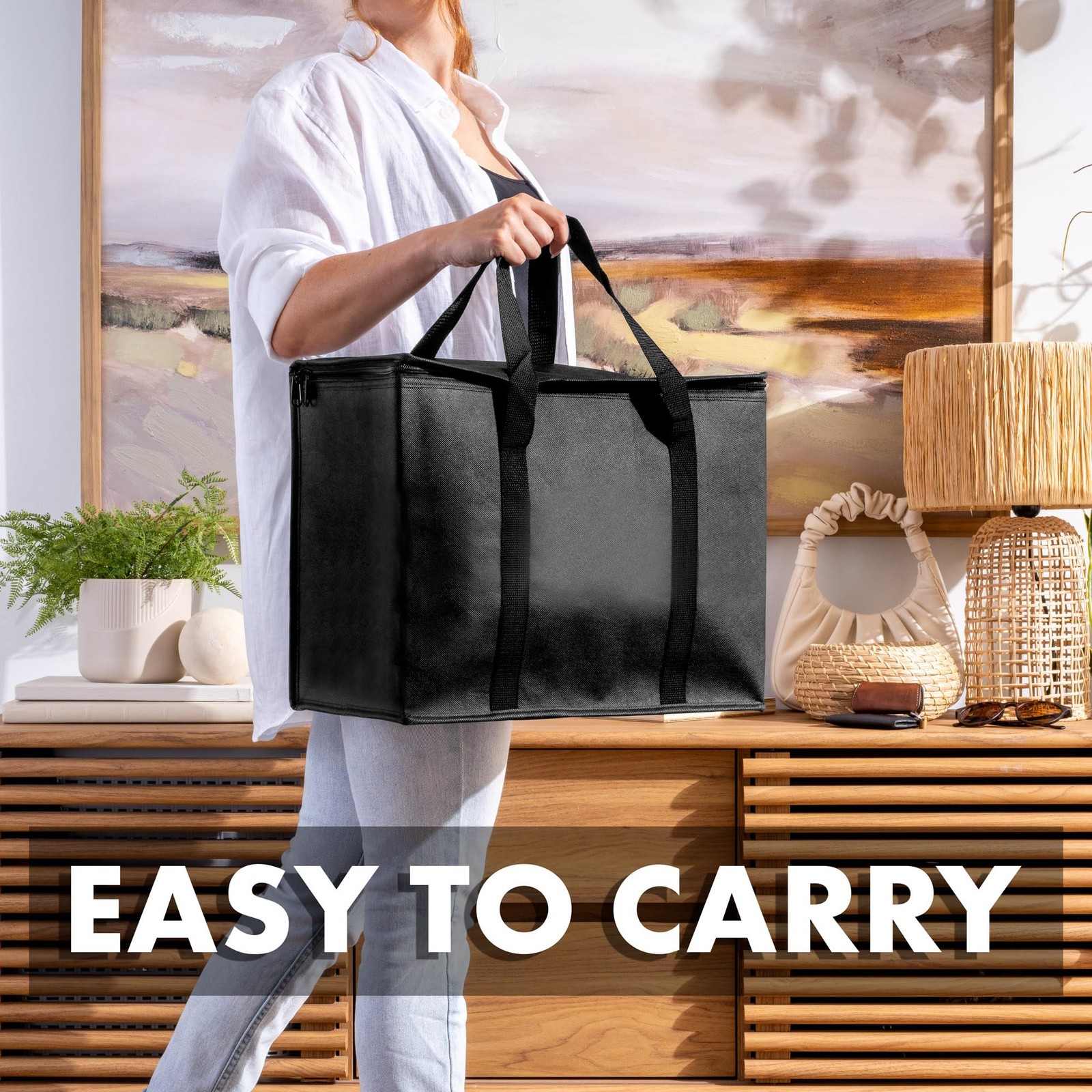 (Not Made In China) Insulated Reusable Grocery Bags 2-Pack, Catering and Deli…