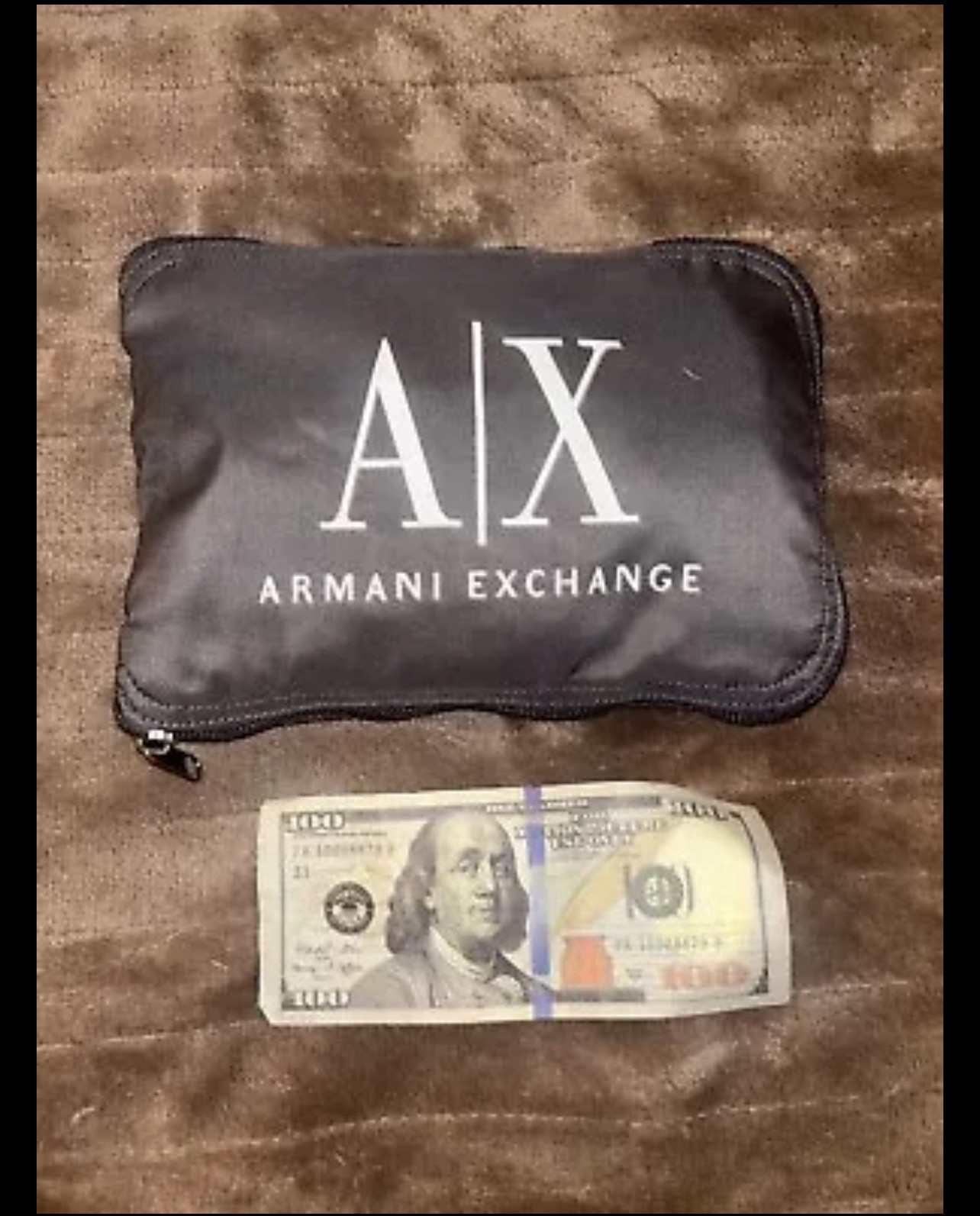 New! Armani Exchange A/X AX Grey Folding Travel Tote Bag Lg Pockets Shopping BAG