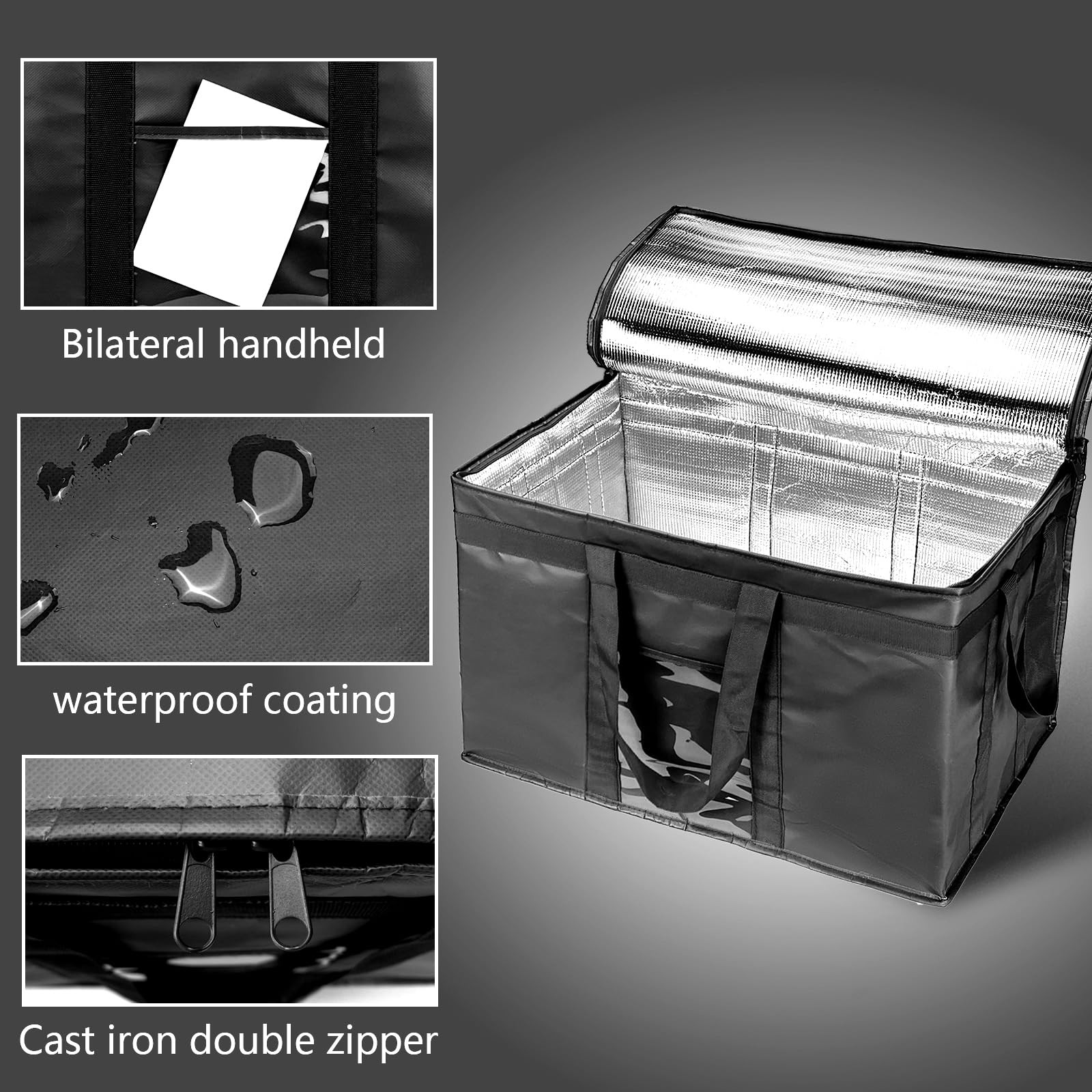 XXXL Large Insulated Collapsible Cooler Bags with Zipper Closure, Reusable Gr…