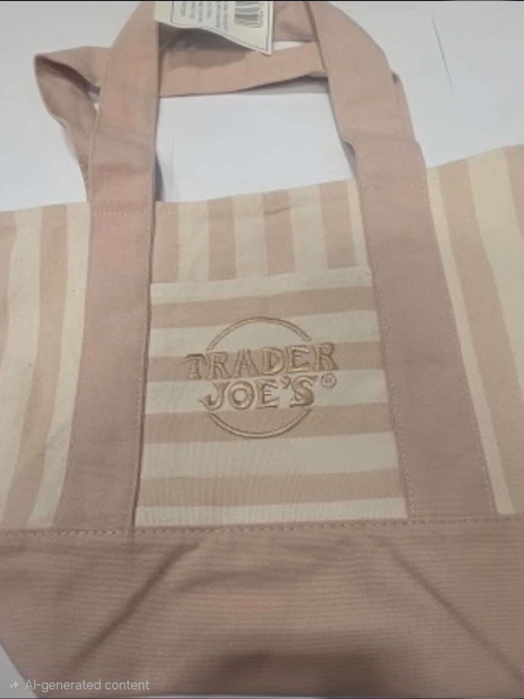 Trader Joe’s Limited Mini Tote Bags Striped Tan Blue, Pink Or Green, 🇺🇸 Seller
