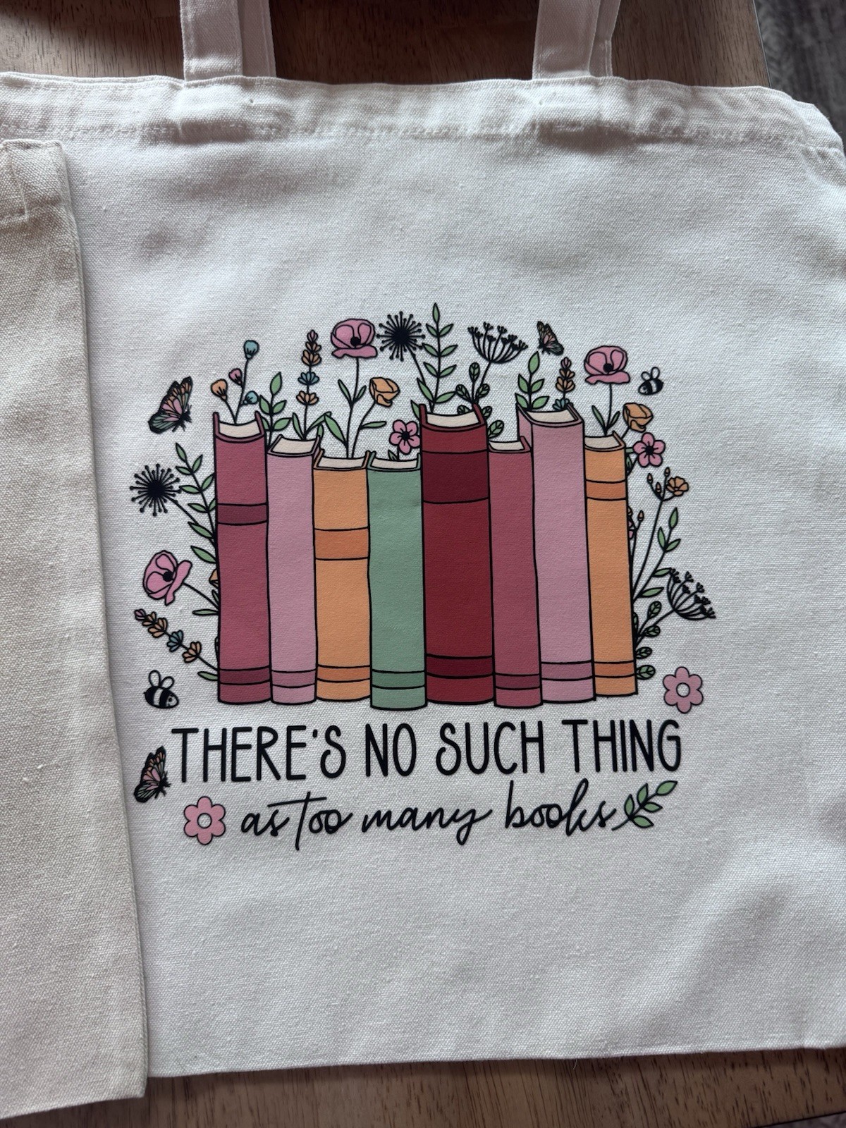Reusable Canvas Tote Bag Lot of 6 Novelty Book lover Graphic Print 15.5×15
