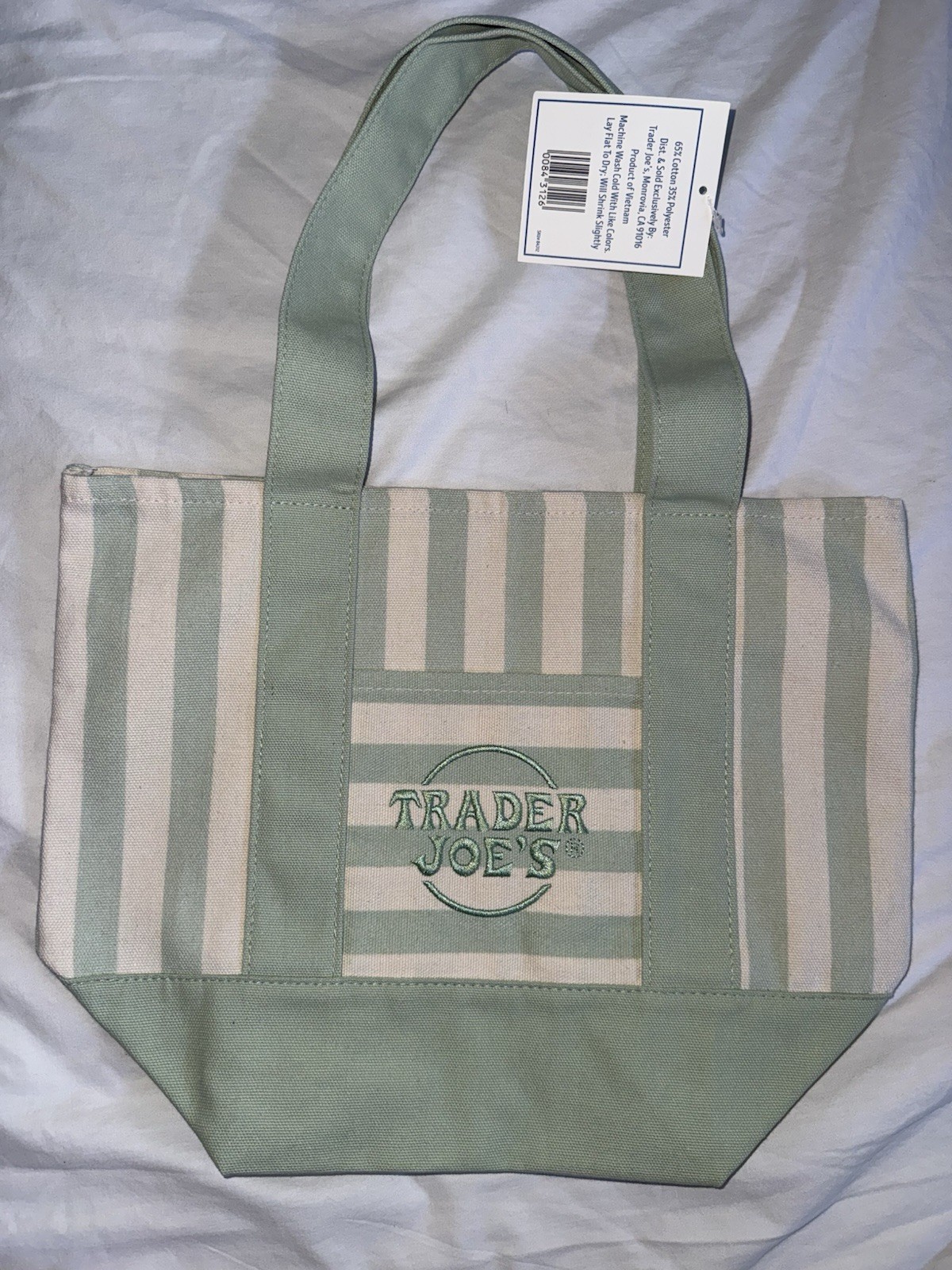 *4 Pack*Trader Joe’s Canvas Shopper Tote Bag Cotton Striped Multicolor Reusable