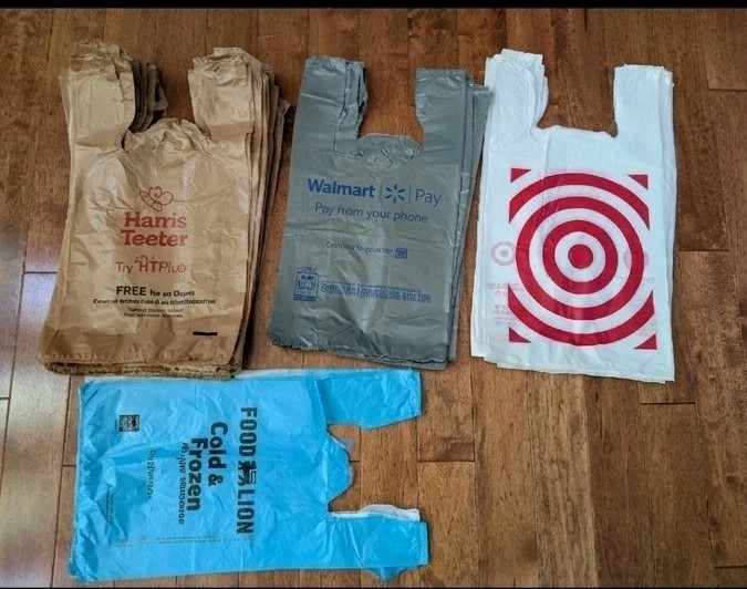 Lot 150 Grocery Store Plastic Shopping Bags New Used Crafts Reuse Target Walmart