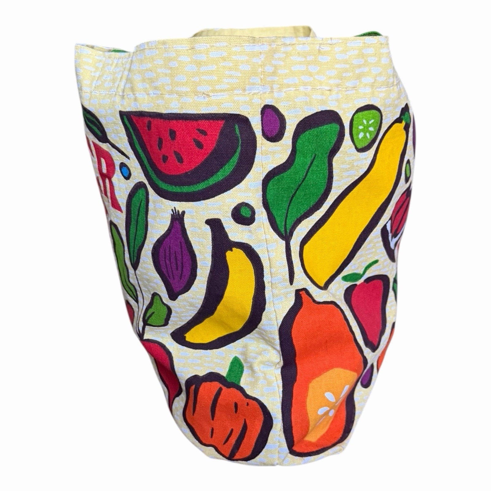 Trader Joe’s Vintage Produce Cotton Canvas Tote Bag Pop Art Fruit Vegetable