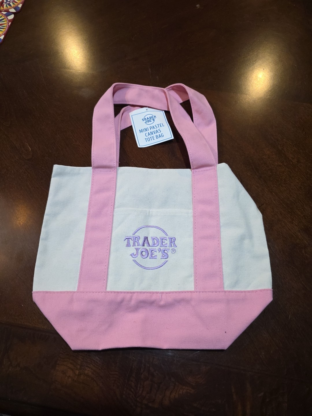 TRADER JOE- PINK BAG LIMITED EDITION TOTE SHOULDER BAG WITH SIDE POCKET