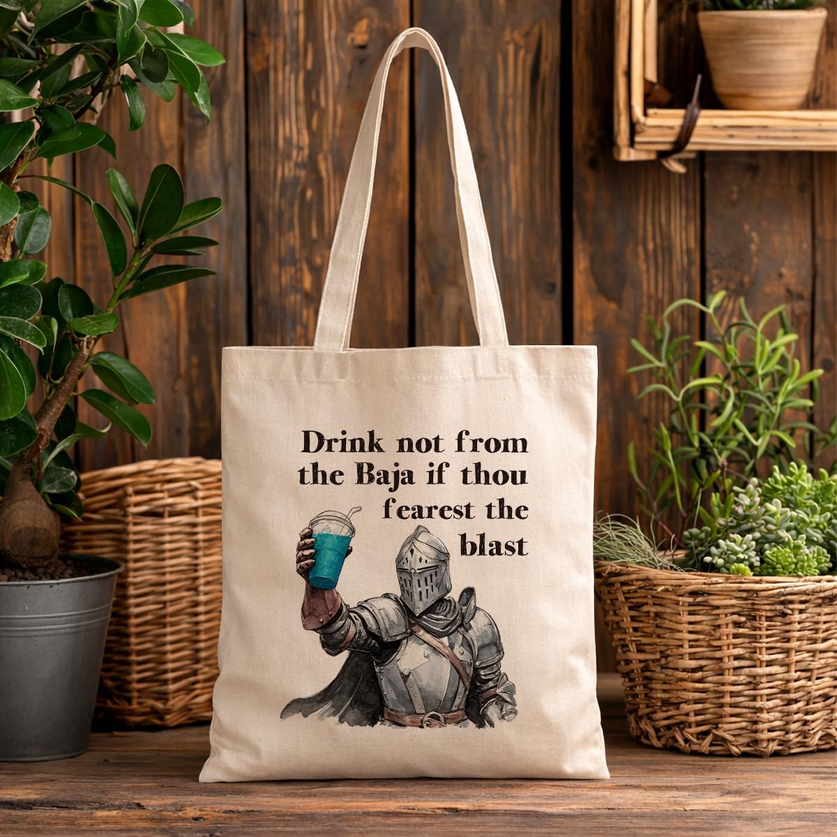 Funny Knight Tote Bag, Medieval Humor Graphic Canvas Tote Meme Quote Shoulder…