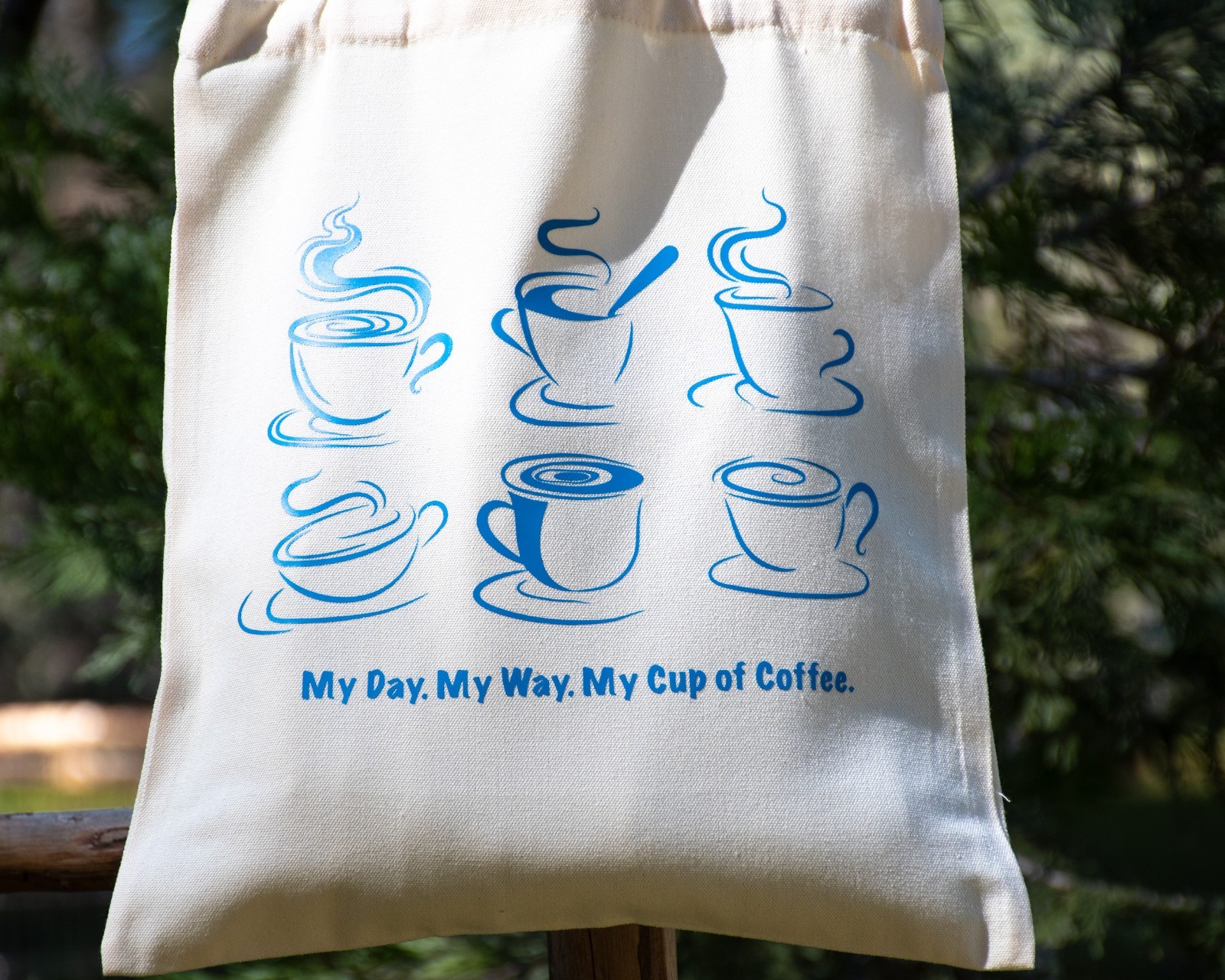My Day My Way My Cup of Coffee Shopping Bag – Minimalist Coffee Lover Tote
