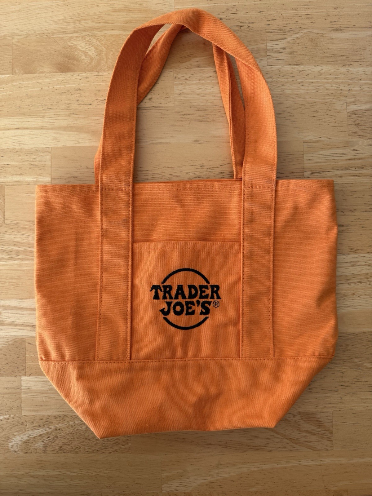 Trader Joe’s Orange Canvas Tote Bag Solid Plain Reusable Shopping Bag