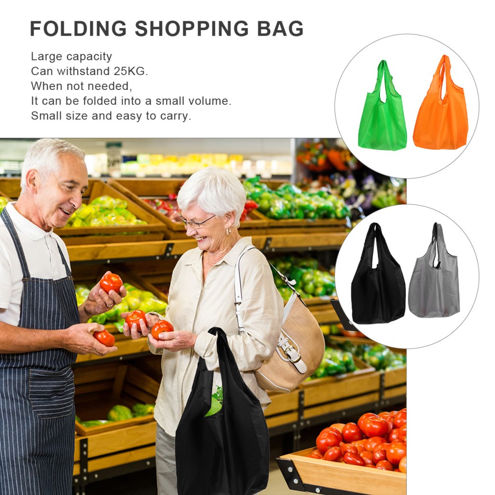 1 Set 4 Pcs Oxford Cloth Large Size Foldable Shopping Bags Portable Bags