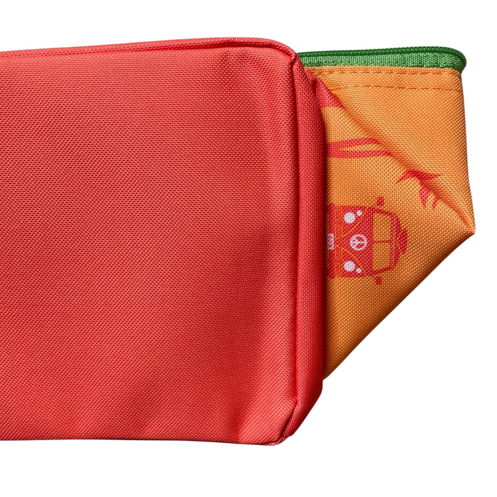 Trader Joe’s Insulated Mini Tote Bag Lunch Cooler Orange Green Foldable NWT
