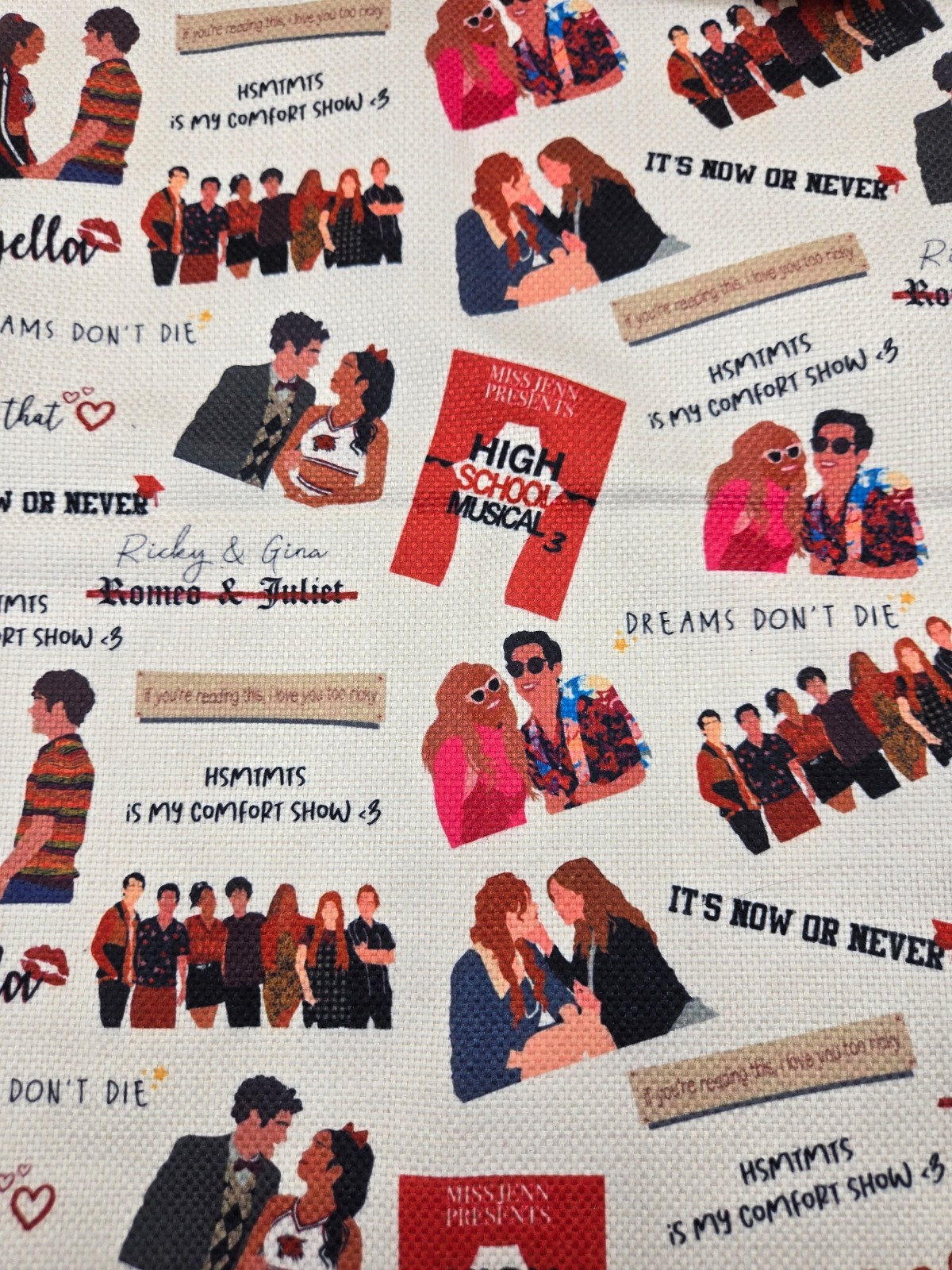 HIGH SCHOOL MUSICAL 3 – Soft Canvas Flat Tote Bag 15.25″x13.5″ BRAND NEW