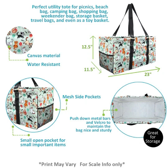 NGIL Extra Large Utility Tote Reusable Grocery Bag Oversized Collapsible