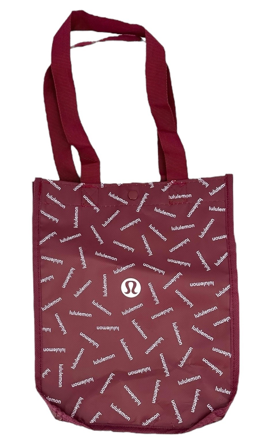 Lululemon Shopper Tote Bags Reusable Red Burgundy Logo Set Of 2