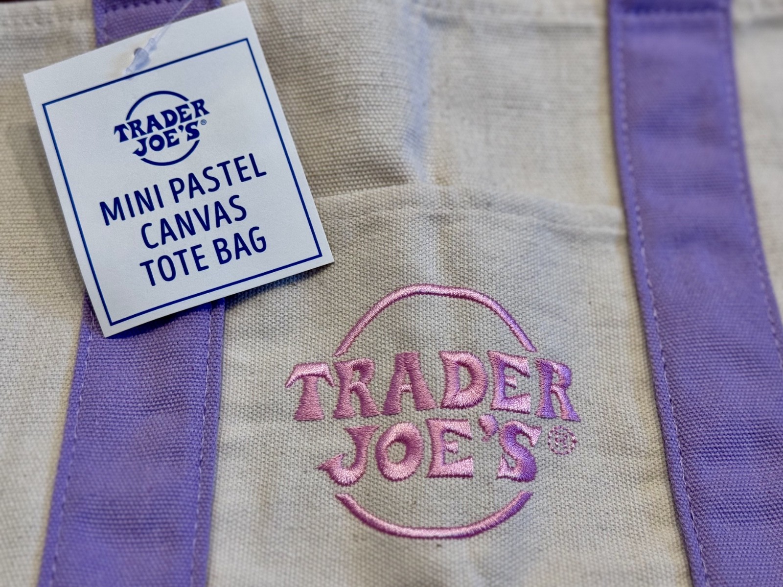 Trader Joe’s Mini Canvas Tote Bags Set 4 NEW Viral Colorful Reusable Bag