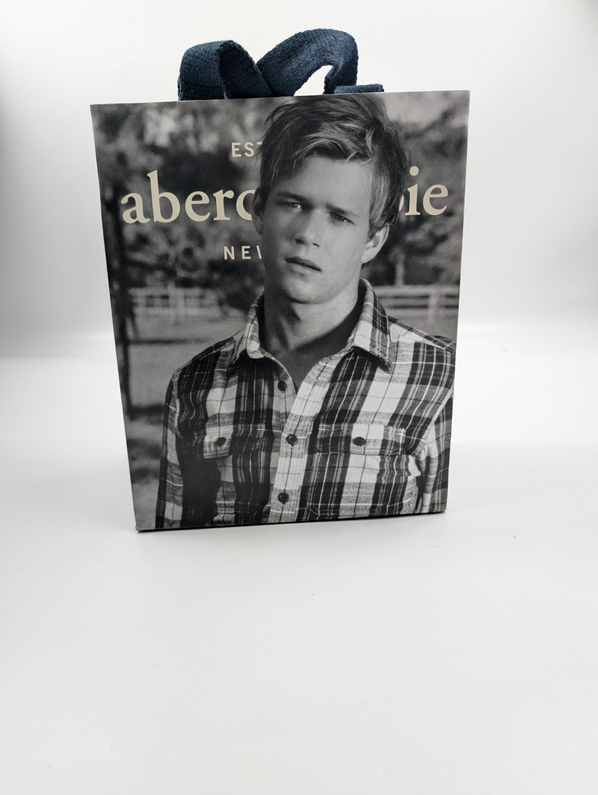 Vintage 90s Y2K Abercrombie Paper Shopping Bag Fabric Handles Models 10.5 x 8.5