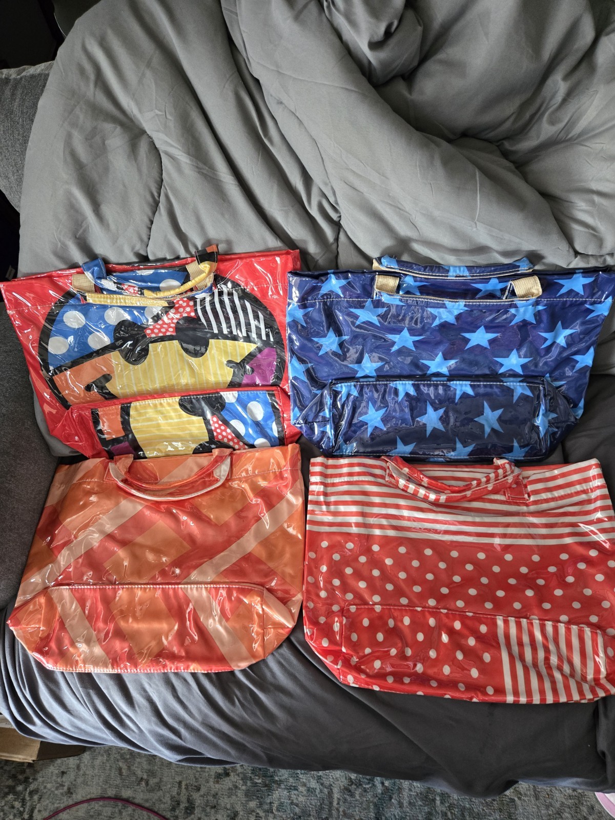 Bold color, fun patterns Canvas/PVC Tote Bags