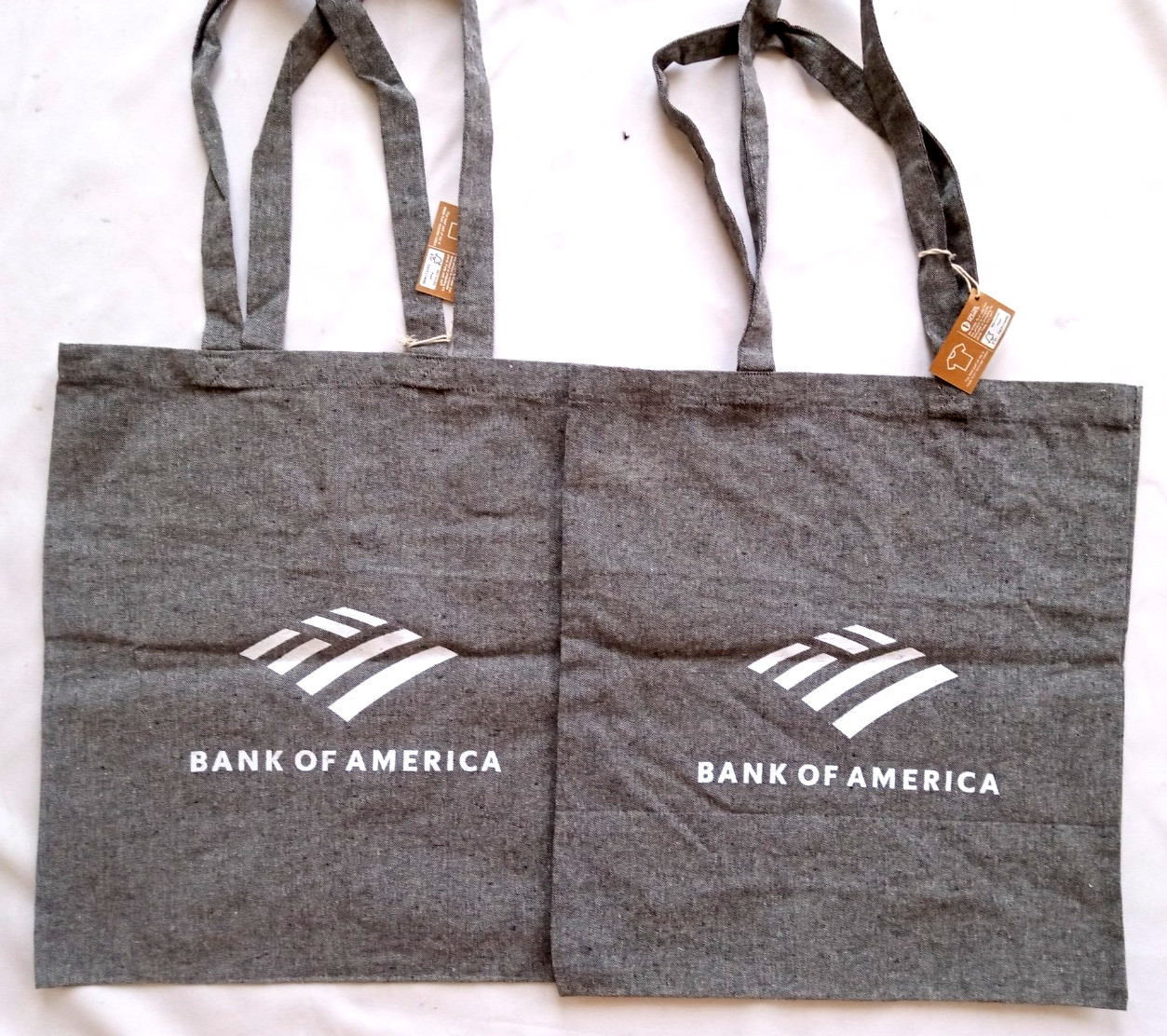 Lot-2-THE MOMENT Bank of America Shopping Tote Bags 16″x14″ Gray -New