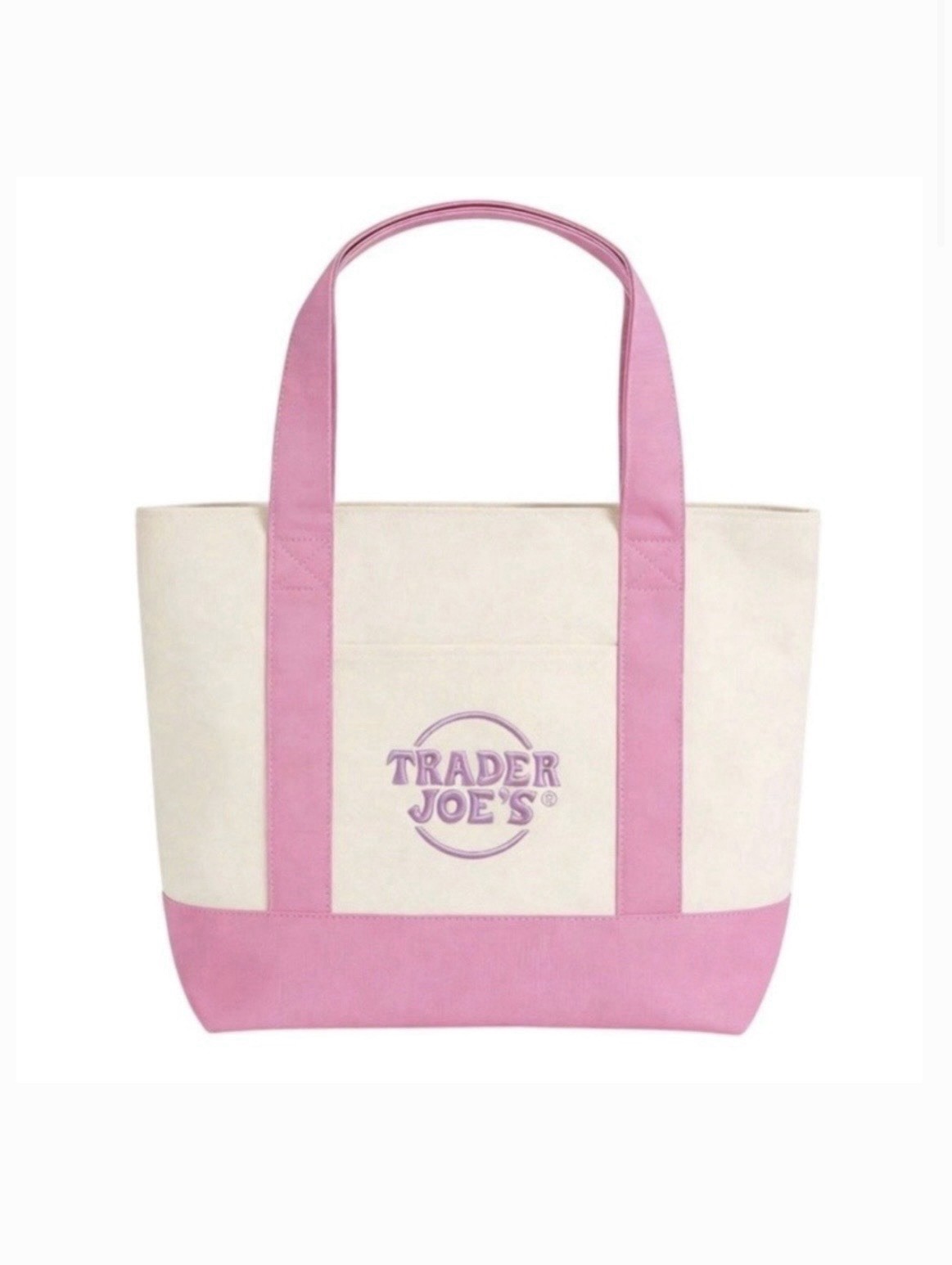 Trader Joe’s Easter Pink Mini Canvas Grocery Shopping Tote Bag Purse Reusable
