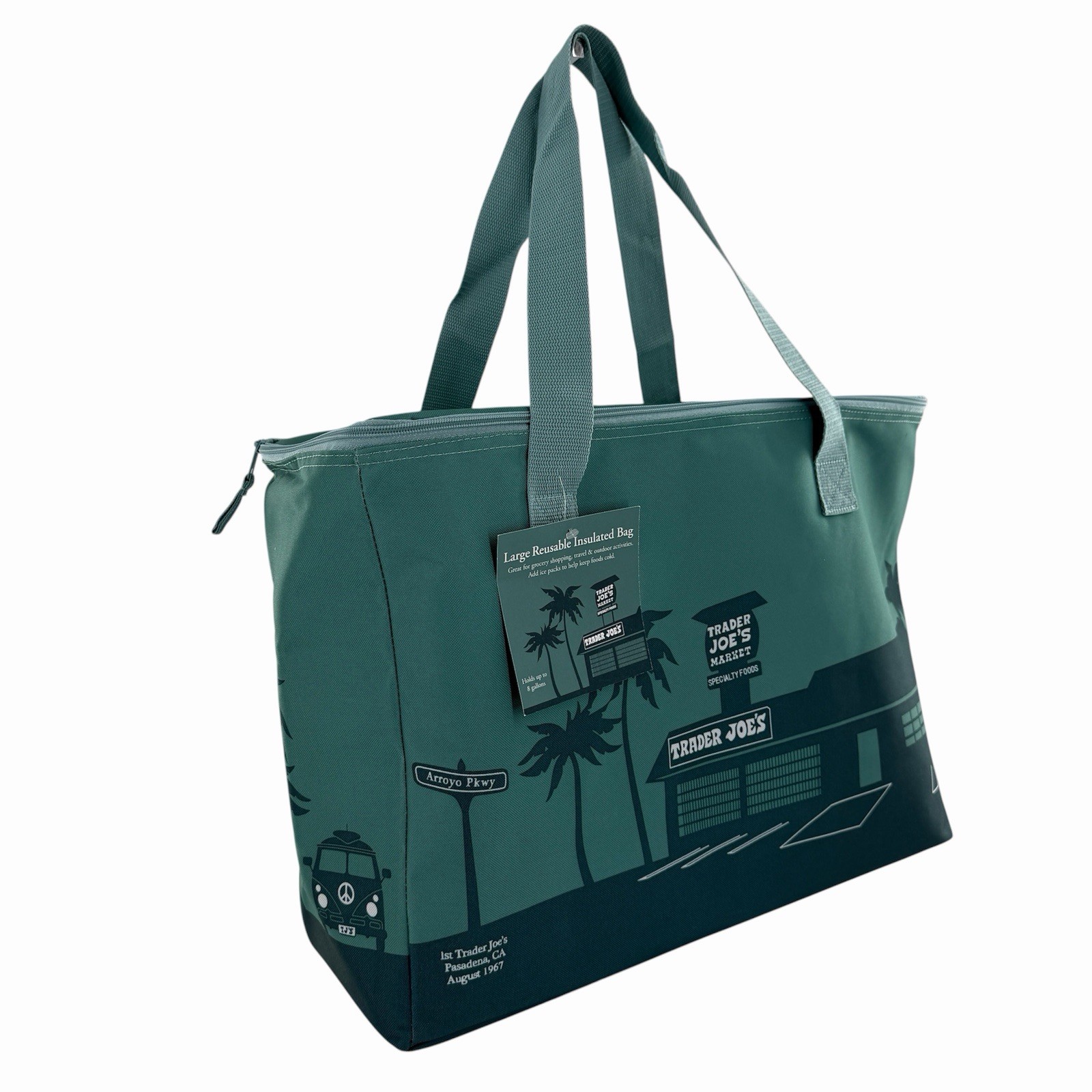 Trader Joe’s Teal Green Large 8 gallon Reusable Insulated Shopping Bag Cooler