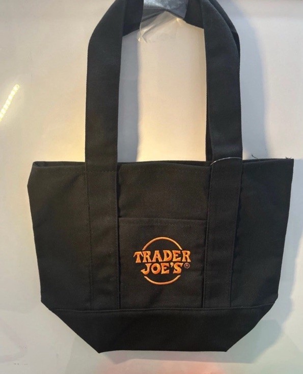Trader Joe’s Black Orange Canvas Tote Bag