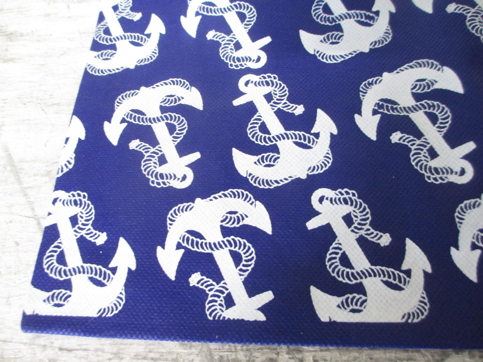 Reuseable Navy Blue Nautical Theme Ropes & Anchors Tote Bag 15″ x 17″ NWT