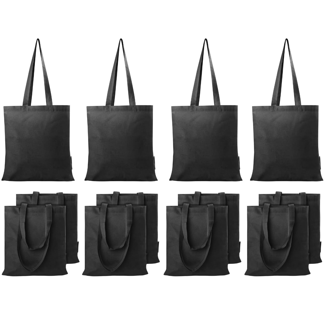Cotton Reusable Shopping Tote Bags Pack of 12 (16″x15″), Medium Size, Lightwe…