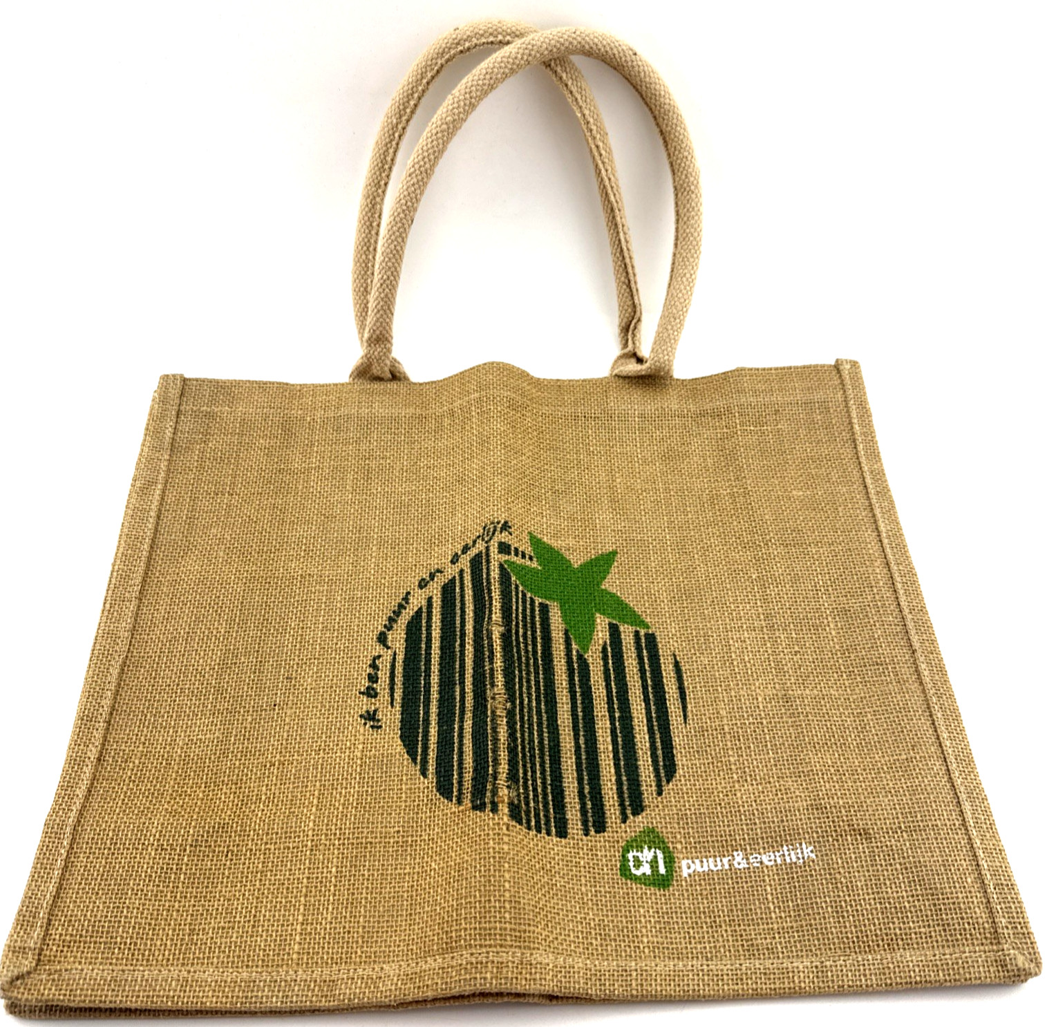 Albert Heijn puur & eerlijk Jute Burlap Grocery Tote Bag