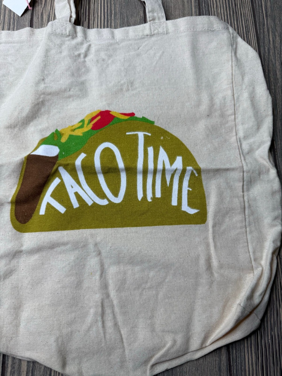 Taco Time Canvas Tote Bag With Handles – Reusable Grocery Bag For Everyday Use